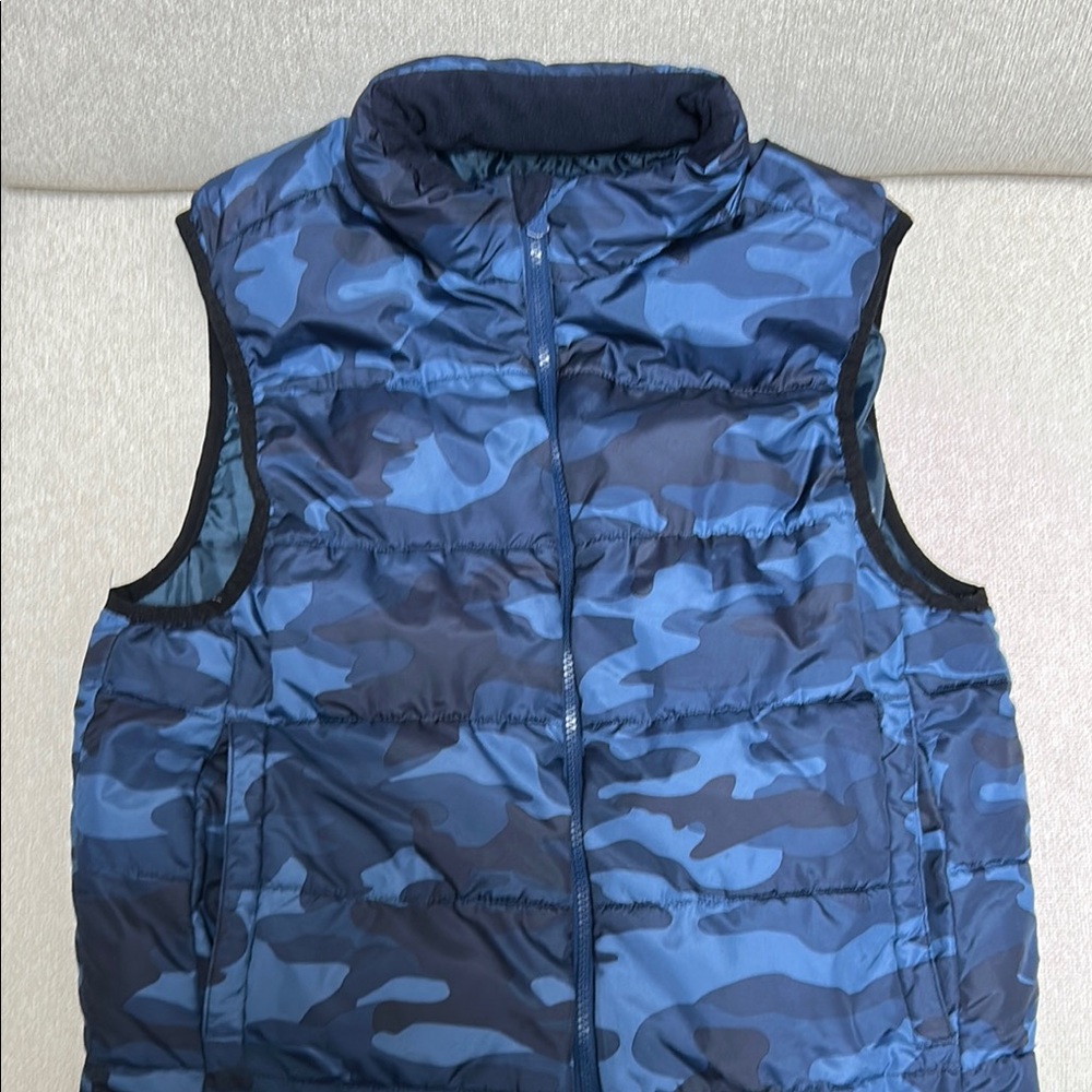 Blue Camouflage Puffer Vest